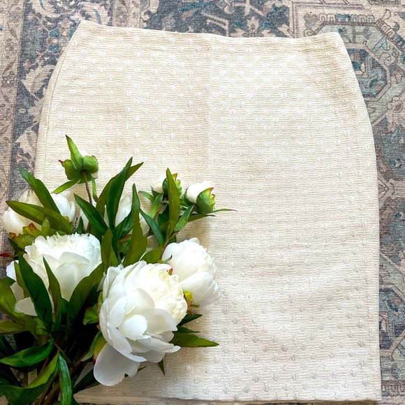 Ann Taylor Factory white skirt with silver polka dots- Size 8P - Picture 1 of 3